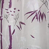 CASA-NEST PVC Floral Bamboo Design Shower/partition Curtain with 8 Hooks (4.5feetx9feet), (54x108 Inches), Purple, Waterproof CS Tulip009-thumb2