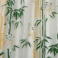 CASA-NEST PVC Floral Bamboo Design Shower/partition Curtain with 8 Hooks (4.5feetx8feet), (54x96 Inches), Green, Waterproof CS Tulip008-thumb2