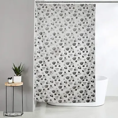 CASA-NEST PVC Floral Tulip Shower/partition Curtain with 8 Hooks (4.5feetx7feet), (54x84 Inches), Grey, Waterproof CS Tulip 007-thumb0