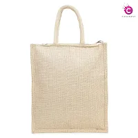 CASANEST-Reusable Jute Bag/Shopping/Grocery Hand Bag with Zip closure  soft Handle for Men and Women-thumb1