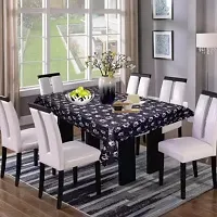 CASA-NEST Printed Grey White Flower Design 6-8 Seater Table Cover, Size 54x90 (inch).-thumb1