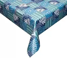 CASA-NEST Printed Blue White Leaf Design 6-8 Seater Table Cover, Size 54x90 (inch).-thumb1