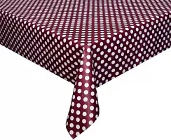 CASA-NEST Printed Maroon Dot Design 10-12 Seater Table Cover, Size 54x120 (inch).-thumb1