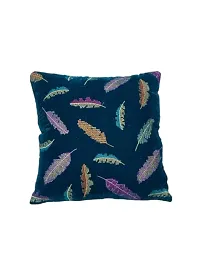 CASA-NEST Premium Embroidery Leaf Print Cushion Cover, Pack of 5 Pc, Bed Cushion/Decorative Sofa Cushion Cover (Size:16x16Inch) (Multi 1)-thumb1