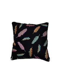 CASA-NEST Premium Embroidery Leaf Print Cushion Cover, Pack of 5 Pc, Bed Cushion/Decorative Sofa Cushion Cover (Size:16x16Inch) (Multi 2)-thumb1