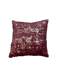 CASA-NEST Premium Soft Fur Print Cushion Cover, Pack of 5 Pc ,Bed Cushion/Decorative Sofa Cushion Cover (Size:16x16Inch) (Maroon)-thumb1