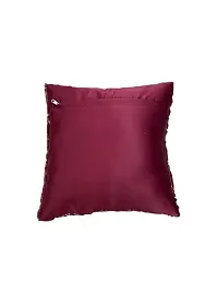 CASA-NEST Premium Soft Fur Print Cushion Cover, Pack of 5 Pc ,Bed Cushion/Decorative Sofa Cushion Cover (Size:16x16Inch) (Maroon)-thumb2