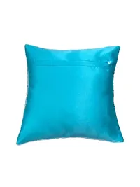 CASA-NEST Premium Soft Fur Print Cushion Cover, Pack of 5 Pc, Bed Cushion/Decorative Sofa Cushion Cover (Size:16x16Inch) (Aqua)-thumb2