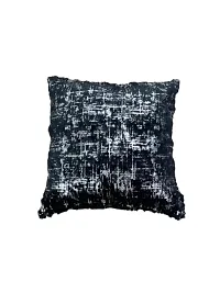 CASA-NEST Premium Soft Fur Print Cushion Cover,Pack of 5 Pc,Bed Cushion/Decorative Sofa Cushion Cover (Size:16x16Inch) (Black)-thumb2