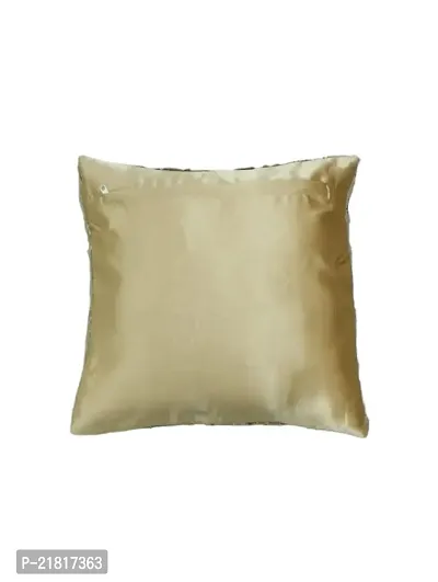 CASA-NEST Premium Texture Foil Print Cushion Cover, Pack of 5 Pc, Bed Cushion/Decorative Sofa Cushion Cover (Size:16x16Inch) (Gold)-thumb3