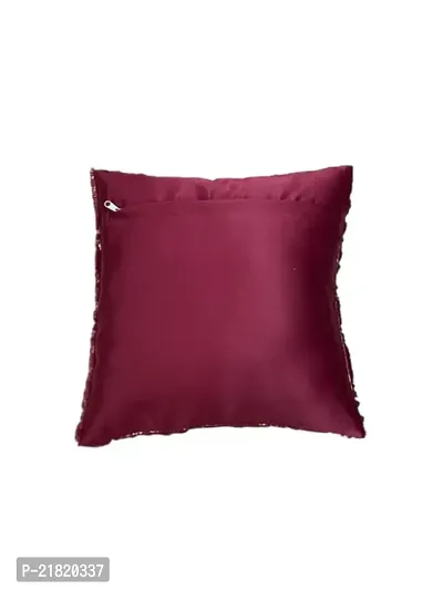 CASA-NEST Premium Soft Fur Print Cushion Cover, Pack of 2 Pc, Bed Cushion/Decorative Sofa Cushion Cover (Size:24x24Inch) (Maroon)-thumb3