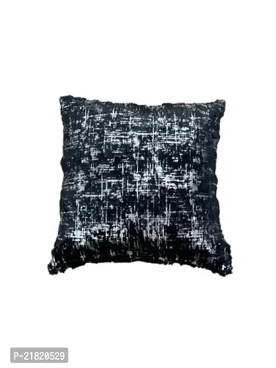 CASA-NEST Premium Soft Fur Print Cushion Cover, Pack of 2 Pc, Bed Cushion/Decorative Sofa Cushion Cover (Size:24x24Inch) (Black)-thumb3