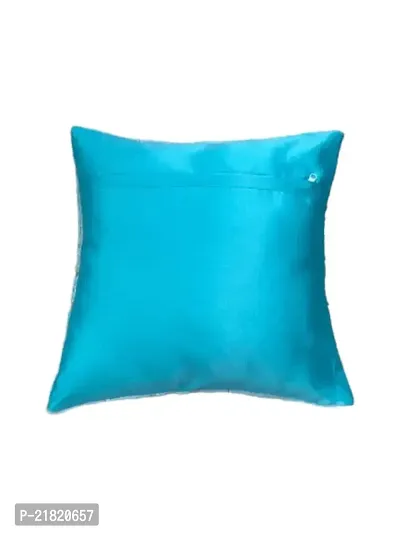 CASA-NEST Premium Soft Fur Print Cushion Cover, Pack of 2 Pc, Bed Cushion/Decorative Sofa Cushion Cover (Size:24x24Inch) (Aqua)-thumb2