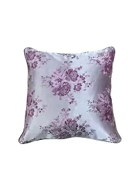 CASA-NEST Premium Silk Rose Print Cushion Cover, Pack of 5 Pc, Bed Cushion/Decorative Sofa Cushion Cover (Size:16x16Inch) (Multi 1)-thumb1