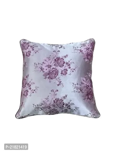 CASA-NEST Premium Silk Rose Print Cushion Cover, Pack of 5 Pc, Bed Cushion/Decorative Sofa Cushion Cover (Size:16x16Inch) (Multi 1)-thumb2