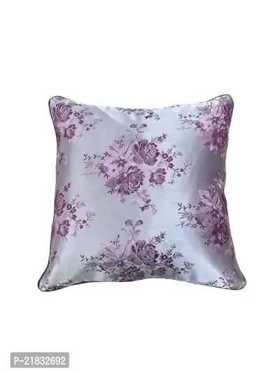 CASA-NEST Premium Silk Rose Print Cushion Cover, Pack of 5 Pc, Bed Cushion/Decorative Sofa Cushion Cover (Size:12x12Inch) (Multi 1)-thumb2