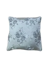 CASA-NEST Premium Silk Rose Print Cushion Cover, Pack of 2 Pc, Bed Cushion/Decorative Sofa Cushion Cover (Size:24x24Inch) (Multi 3)-thumb1