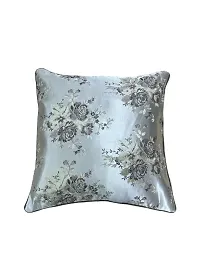 CASA-NEST Premium Silk Rose Print Cushion Cover, Pack of 2 Pc, Bed Cushion/Decorative Sofa Cushion Cover (Size:24x24Inch) (Multi 2)-thumb1