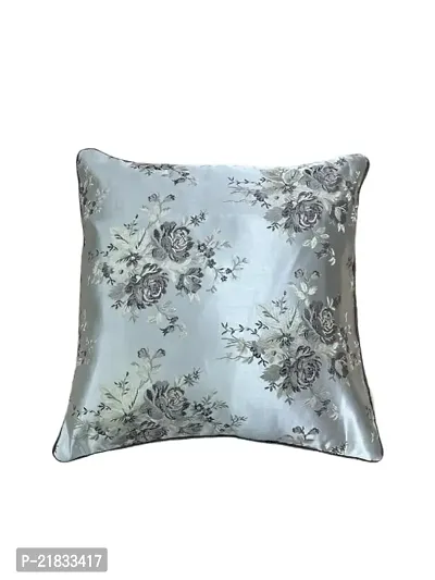 CASA-NEST Premium Silk Rose Print Cushion Cover, Pack of 2 Pc, Bed Cushion/Decorative Sofa Cushion Cover (Size:24x24Inch) (Multi 2)-thumb2