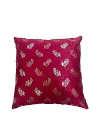 CASA-NEST Premium Fur Fabric Print Cushion Cover, Pack of 5 Pc, Bed Cushion/Decorative Sofa Cushion Cover (Size:16x16Inch) (Red)-thumb1