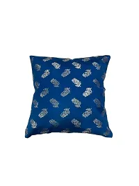 CASA-NEST Premium Fur Fabric Print Cushion Cover, Pack of 5 Pc, Bed Cushion/Decorative Sofa Cushion Cover (Size:16x16Inch) (Blue)-thumb1