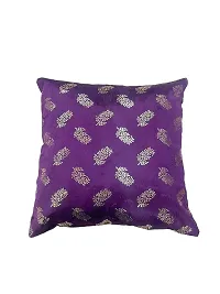 CASA-NEST Premium Fur Fabric Print Cushion Cover, Pack of 5 Pc, Bed Cushion/Decorative Sofa Cushion Cover (Size:16x16Inch) (Purple)-thumb1