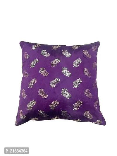 CASA-NEST Premium Fur Fabric Print Cushion Cover, Pack of 5 Pc, Bed Cushion/Decorative Sofa Cushion Cover (Size:16x16Inch) (Purple)-thumb2