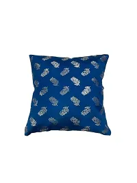 CASA-NEST Premium Fur Fabric Print Cushion Cover, Pack of 5 Pc, Bed Cushion/Decorative Sofa Cushion Cover (Size:12x12Inch) (Blue)-thumb1