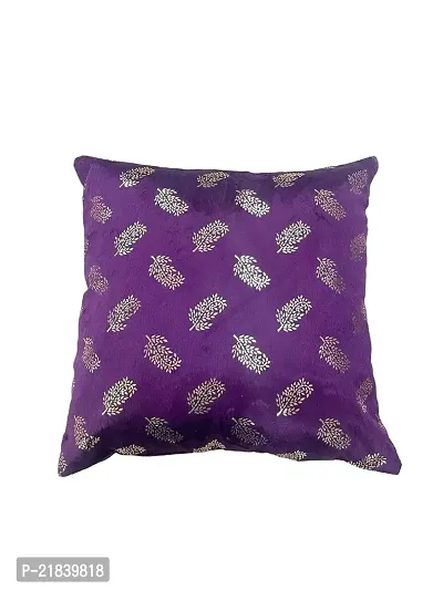 CASA-NEST Premium Fur Fabric Print Cushion Cover, Pack of 2 Pc, Bed Cushion/Decorative Sofa Cushion Cover (Size:24x24Inch) (Purple)-thumb2