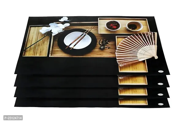 CASA-NEST PVC Reversible Quality Placemats,Set of 6 Pcs,Printed Dining Table Mat/Fridge Mat,Size=30x45 cms (MULTI2)