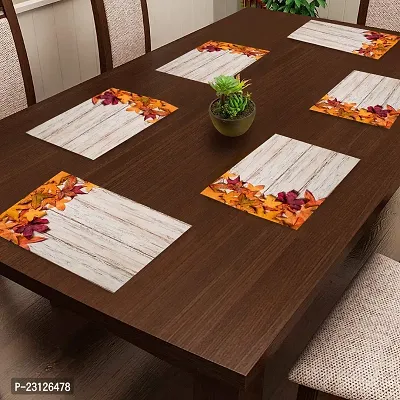 CASA_NEST PVC Printed Reversible Print Placemat,One Set of 6 pcs,Size 30x45 Cms,Hot Vessel Dining Table Mat-thumb0