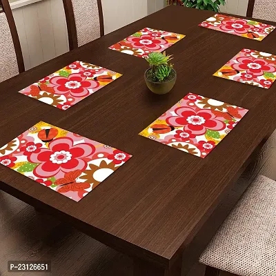 CASA-NEST PVC Printed Placemats for Dining Table and Kitchen (45 x 30 cm) Set of 6 Pieces ||Hot Vessels Transparent Dining Mat, Black Color-thumb0