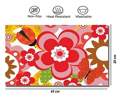 CASA-NEST PVC Printed Placemats for Dining Table and Kitchen (45 x 30 cm) Set of 6 Pieces ||Hot Vessels Transparent Dining Mat, Black Color-thumb1