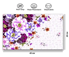 CASANEST PVC Printed White Placemats for Dining Table and Kitchen (45 x 30 cm) Set of 6 Pieces ||Hot Vessels Transparent Dining Mat by CASANEST-thumb1