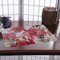 CASA-NEST PVC Printed Placemats for Dining Table and Kitchen (45 x 30 cm) Set of 6 Pieces ||Hot Vessels Transparent Dining Mat-thumb1