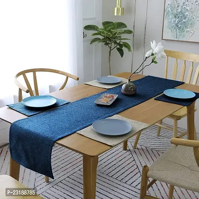 CASA-NEST Jute Table Runner with Backing Heat Resistant Dining Table Runner for Dining Table Wedding Party, 12 x 60 inches(Navy Blue)-thumb0
