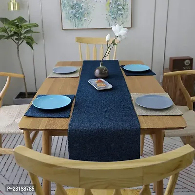 CASA-NEST Jute Table Runner with Backing Heat Resistant Dining Table Runner for Dining Table Wedding Party, 12 x 60 inches(Navy Blue)-thumb3