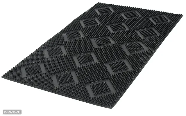 CASANEST Rubber Stud Mat for Outdoor and Office Space, Size=16X24 INCH, Clean Dust Doormat, Color=Black,-thumb0