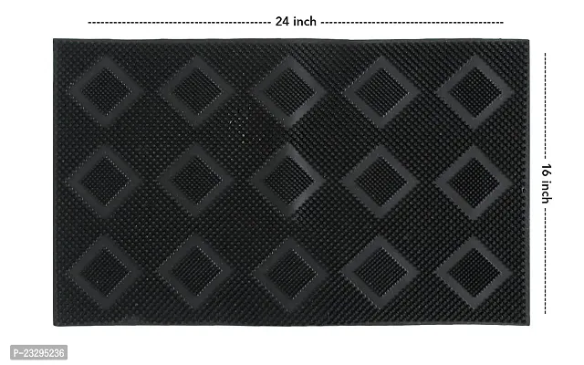 CASANEST Rubber Stud Mat for Outdoor and Office Space, Size=16X24 INCH, Clean Dust Doormat, Color=Black,-thumb2