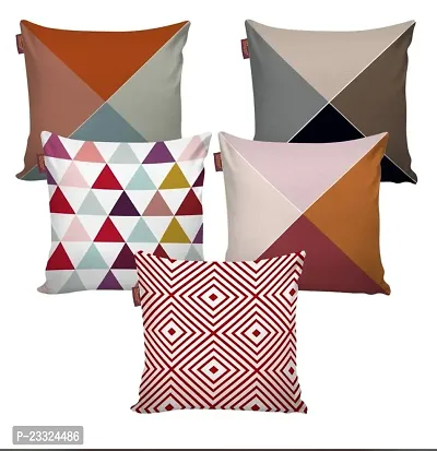 CASA-NEST Set of 5 Designer Decorative Throw Pillow/Cushion Covers with Heavy Zip  Premium Making, Multicolour (16x16) (Multi5)