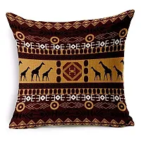 CASA-NEST 5 Piece Square HD Digital Print Decorative Soft Cotton Jute Cushion Cover Set/Throw Pillow Set for Sofa, Bedroom, Car- 16x16 inch / 41x41 cm, Multicolour (MULTI8)-thumb1