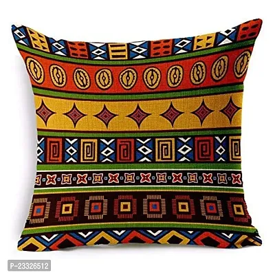 CASA-NEST 5 Piece Square HD Digital Print Decorative Soft Cotton Jute Cushion Cover Set/Throw Pillow Set for Sofa, Bedroom, Car- 16x16 inch / 41x41 cm, Multicolour (MULTI8)-thumb3