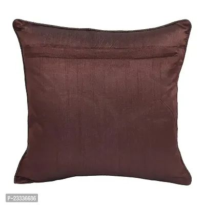 CASA-NEST Premium Silk Cotton Digital Cushion Cover,Set of 5 Pcs,Bed Cushion/Decorative Sofa Cushion (12X12, Brown)-thumb3