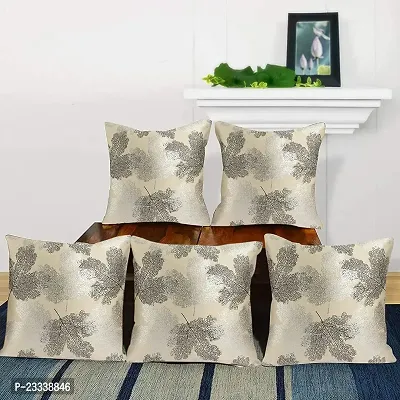 CASA-NEST Premium Silk Cotton Digital Cushion Cover,Pack of 2 pcs,Bed Cushion/Decorative Sofa Cushion (24X24, Gold)-thumb0