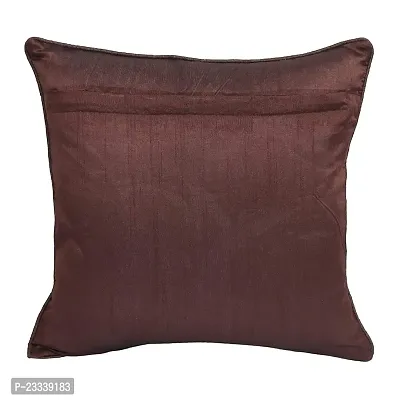 CASA-NEST Premium Silk Cotton Digital Cushion Cover,Pack of 2 Pcs,Bed Cushion/Decorative Sofa Cushion (24X24, Brown)-thumb2