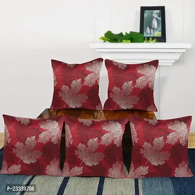 CASA-NEST Premium Silk Cotton Digital Cushion Cover,Set of 5 Pcs,Bed Cushion/Decorative Sofa Cushion (12X12, RED)