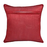 CASA-NEST Premium Silk Cotton Digital Cushion Cover,Set of 5 Pcs,Bed Cushion/Decorative Sofa Cushion (12X12, RED)-thumb2