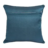 CASA-NEST Premium Silk Cotton Digital Cushion Cover,Set of 5 Pcs,Bed Cushion/Decorative Sofa Cushion (12X12, Blue)-thumb1