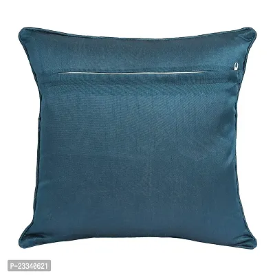 CASA-NEST Premium Silk Cotton Digital Cushion Cover,Set of 5 Pcs,Bed Cushion/Decorative Sofa Cushion (12X12, Blue)-thumb2