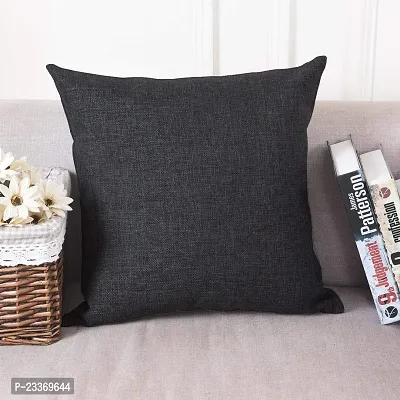 CASA-NEST Jute Cushion Cover, Reversible Cushion Cover ,Size=16x16 Inch (Pack of 5),Color=Dark Grey CC001JUTEREV